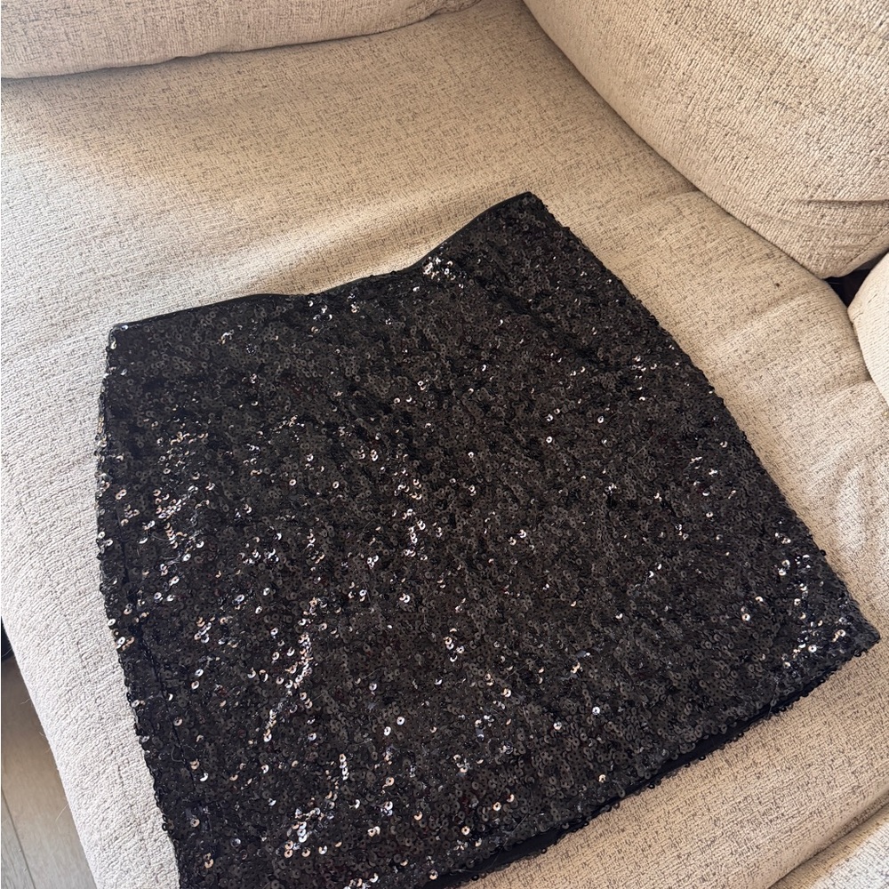 Miss Selfridge Black Sequin Pencil Mini